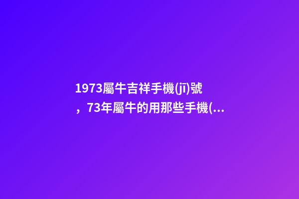 1973屬牛吉祥手機(jī)號，73年屬牛的用那些手機(jī)號比較合適？ 屬牛最佳手機(jī)尾號-第1張-觀點(diǎn)-玄機(jī)派